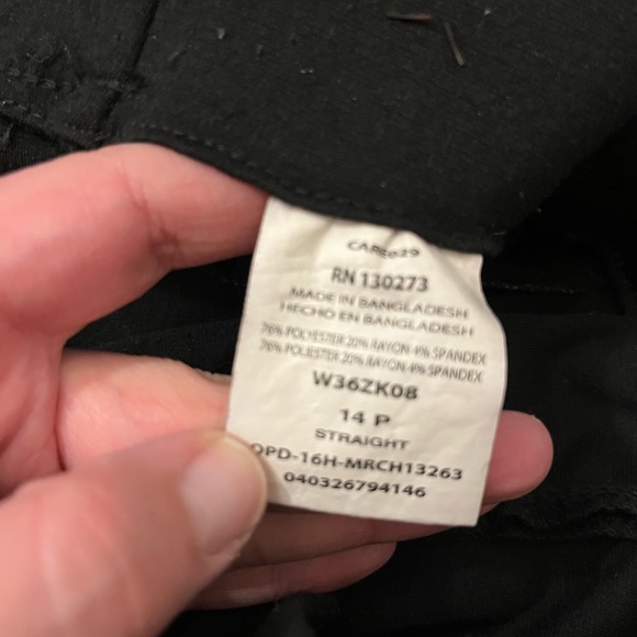 Black Riders by Lee Straight Leg Stretch Pants, Size 14 P - Picture 6 of 6